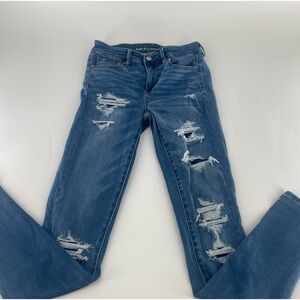 American Eagle Distressed Next Level Stretch High Rise Jeggings